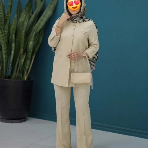 مانتو شلوار زنانه پارچه شانتون لوییز