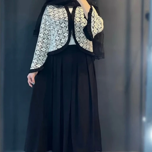 ست کت گیپور و دامن کرسپو مجلسی زنانه